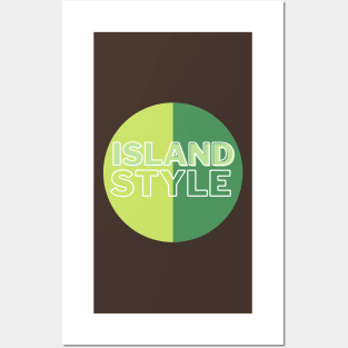 island style hawaii light green tricolor circle Posters and Art